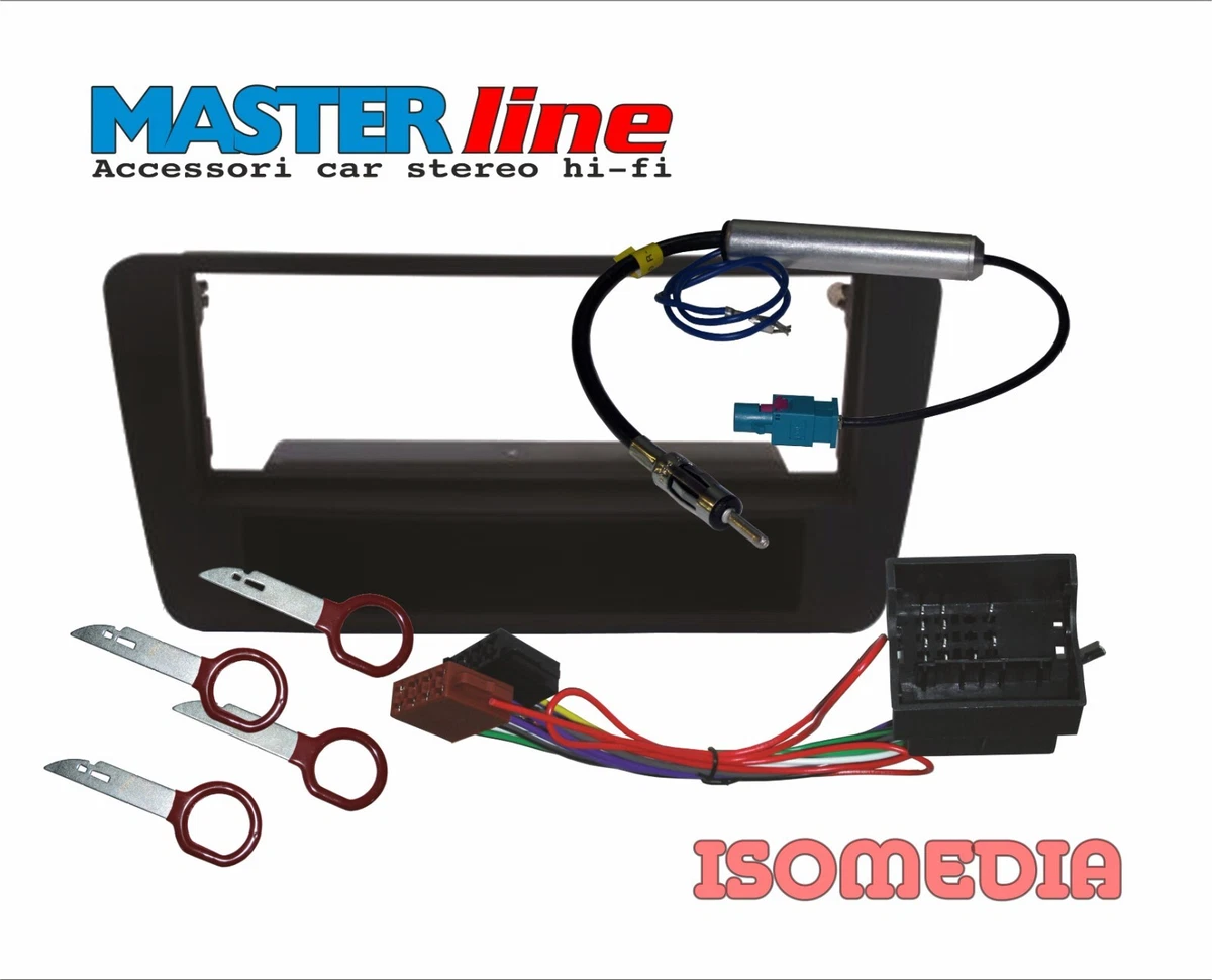 Mascherina Autoradio 1 DIN Con Ripiano Per Audi A1 (dal 2010) - Colore Nero, Sostitutivo Originale