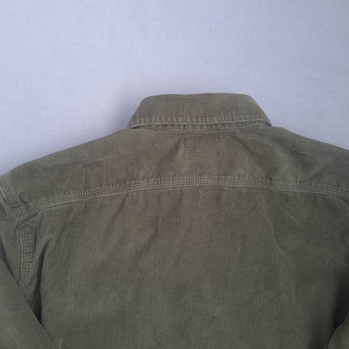 L.L. Bean Mens Corduroy Button Up Shirt Size M Traditional Fit Heavyweight Green - Picture 9 of 19