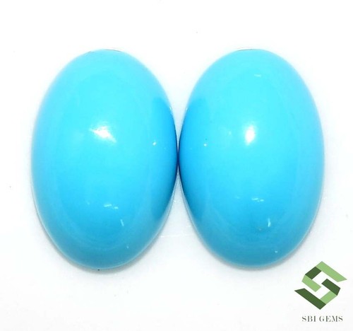 12x8 mm Natural Sleeping Beauty Turquoise Oval Cabochon Pair 6.11 CTS Loose Gems - Picture 3 of 7