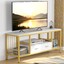 tribesigns 55" white tv stand with drawer 3-tier tv console sofa entryway table