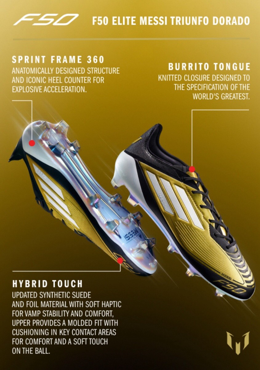 シューズ adidas Messi F50 Elite FG Gold llic adidas Messi F50 Elite Firm Ground Soccer Cleats - Gold