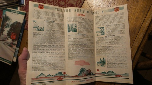 Circa 1936 PHILLIPS 66 ADVERTISING ROAD MAP of IOWA - Bild 2 von 4