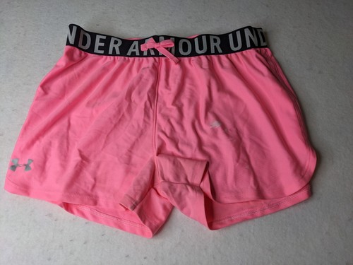 Under Armour shorts juniors Youth Extra Large YXL pink white stains front pics - Picture 1 of 11