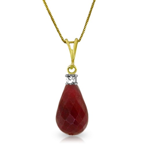 Collar colgante genuino de 8,8 quilates con acento de piedras preciosas y diamantes rubí oro 14 K - Imagen 3 de 6