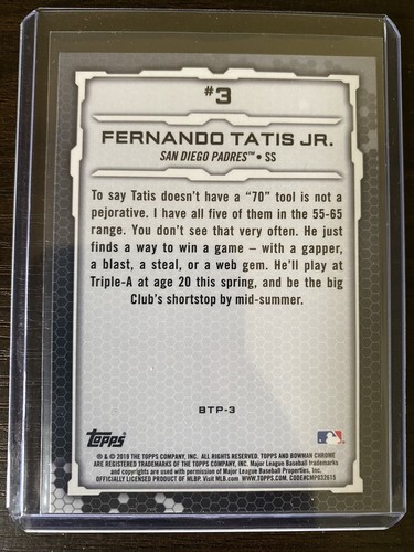 2019 Bowman Chrome Fernando Tatis Jr. Top 100 #3 San Diego Padres 🟡⚫️⚾️ - Picture 4 of 4