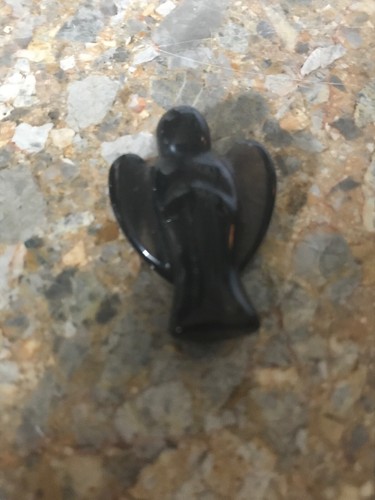 Flow Obsidian Pocket Angel, Reiki Healing Stone, Chakra Crystal, Gift Idea - Picture 1 of 7
