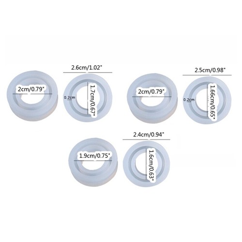 3Pieces Curved Silicone Jewelry Casting Mold Crystal Epoxy Resin Moid - Picture 5 of 13