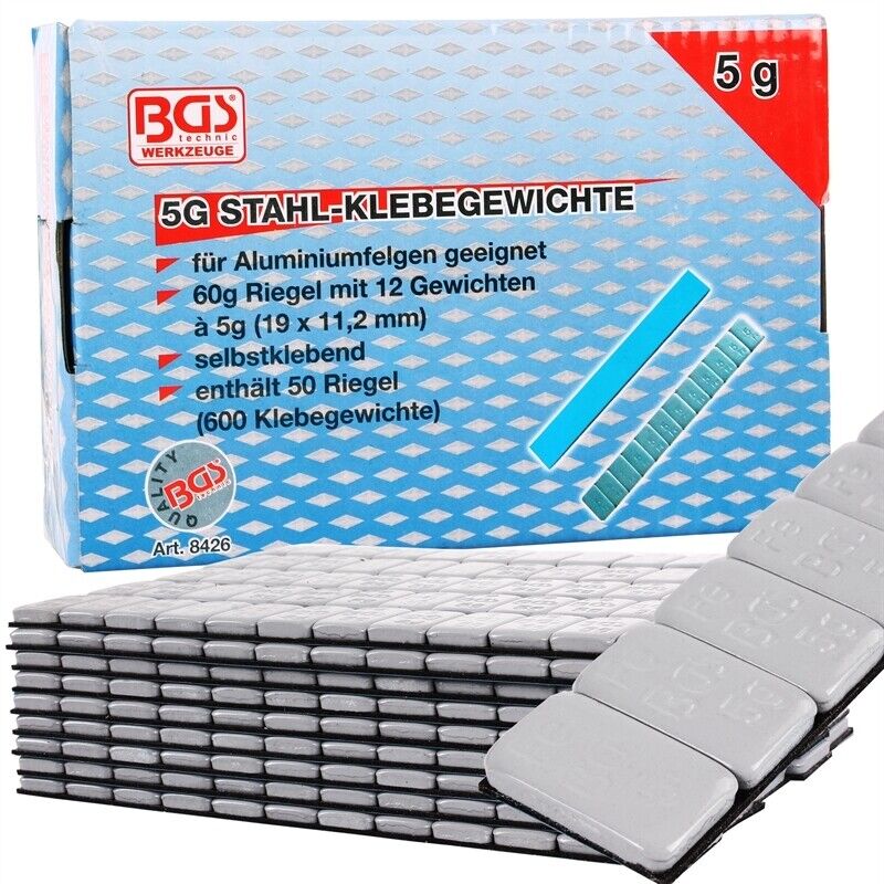 BGS 8426 Alufelgen Auswucht Klebegewichte 600 Teile Alu Felgen Wuchtgewichte KFZ