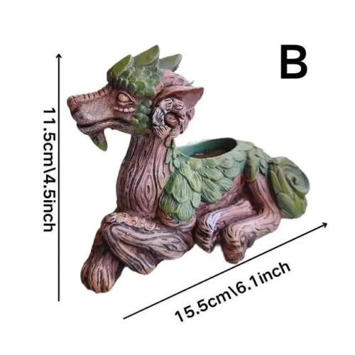 Flower Vase Dragon Resin Multicolor Modern Solid Free Stand Small Home Decor - Picture 25 of 26