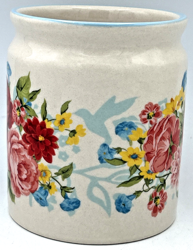 The Pioneer Woman Utensil Crock Sweet Rose Mini Ceramic Holder Container 4.25" - Picture 2 of 7