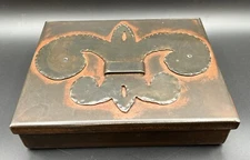 Vintage Jan Barboglio IRON  Florida Leaf  Large  Box 9"x 7"  Hand Made