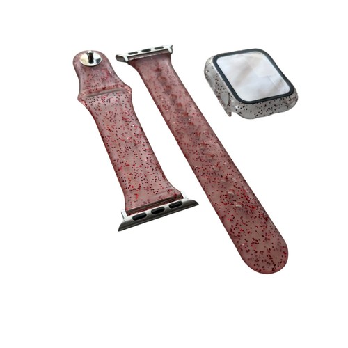 Red Sparkle 40mm Apple Watch Band And Hard Shell Tempered Glass Screen Protector - 第 2/16 張圖片