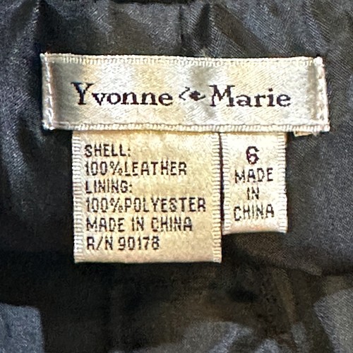 Yvonne Marie 100% Suede Leather Pants Size 6 Black High Waist Goth Biker MOTO - Picture 6 of 7