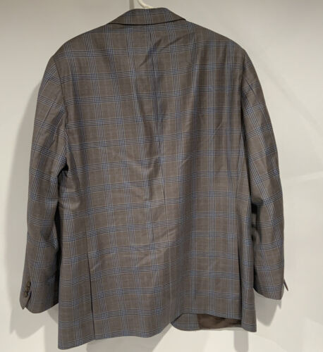 Samuelsohn Sz 42R Gray Brown Blue Super 130’s Wool Blazer Suit Sport Coat Jacket - Picture 2 of 6