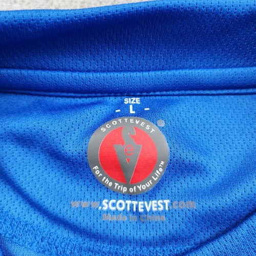 Camisa Scottevest TEC Para Hombres Grande Azul Rendimiento Bolsillo con Cremallera Cuello Redondo Pullover - Imagen 4 de 18