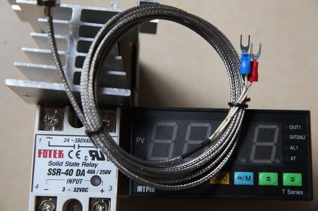 2m K sensor 60A SSR Digital F//C PID Temperature Controller Thermostat TA4-SNR