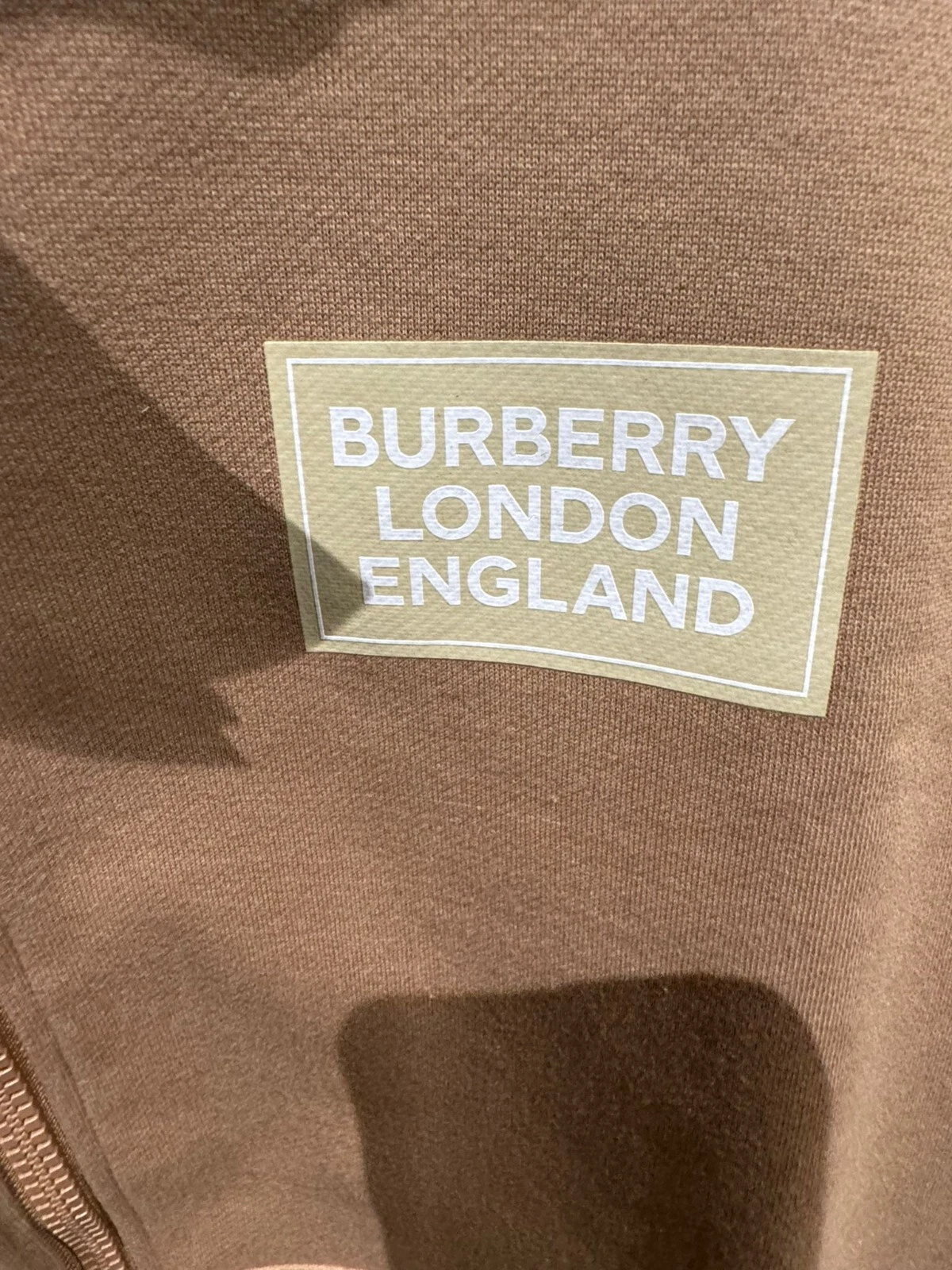 Burberry Camel Hoodie S new with labels cotton Monogramma more size available