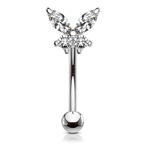 1 Pc Stainless Butterfly Barbell Eyebrow Lip Ear Cartilage Piercing Earrings - Picture 6 of 10