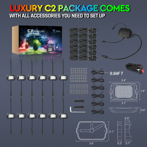 8-24 Cialde RGB +IC LED Luce di Roccia Sottobagliore Neon Color Chasing Alta Potenza - Foto 6 di 73