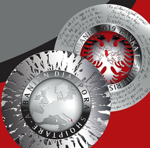 Medaglia Albania 2019 Diaspora Shqiptare (Diaspora Albanese). Argento. UNC - Foto 2 di 4