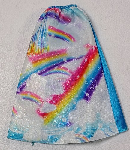 Maxi Falda Arco Iris Barbie/Muñeca de Moda Hecha a Mano Estilo Lisa Frank Brillante De Colección - Imagen 4 de 14