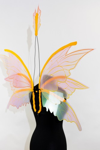 Orange Pink Costume Adult Butterfly Cosplay Iridescent Halloween Angel Wing - Picture 11 of 14