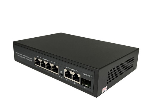 4-Port Gigabit + 2-Port Gigabit + 1-Port Gigabit SFP Full Gigabit POE Switch - Bild 2 von 6