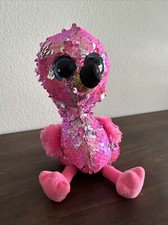Ty FLIPPABLES PINKY the Flamingo Changing Sequins 6" Beanie Boos NEW MWMT Plush
