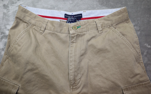Tommy Hilfiger VTG 2003 Cargo Shorts Men's Size 32 Khaki Inseam 9" Zip Fly - Picture 4 of 19