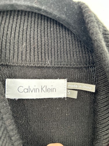 Calvin Klein Womens Size S Black Sweater Dress Full Zip Bodycon Office Siren - Picture 4 of 9