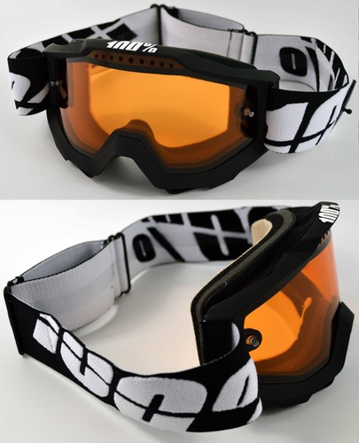 100% PERCENT ACCURI SNOWBOARD SKI GOGGLES BLACK with DUAL VENTED PERSIMMON LENS - Picture 1 of 2