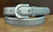 Nine West Reversible Silver/black Faux Leather Belt Sz M/29 1 Wide Read Desc