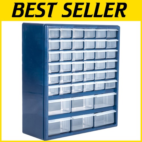 Durable Blue Plastic Storage Drawers with 42 Compartments for Easy Organization - Picture 1 of 9
