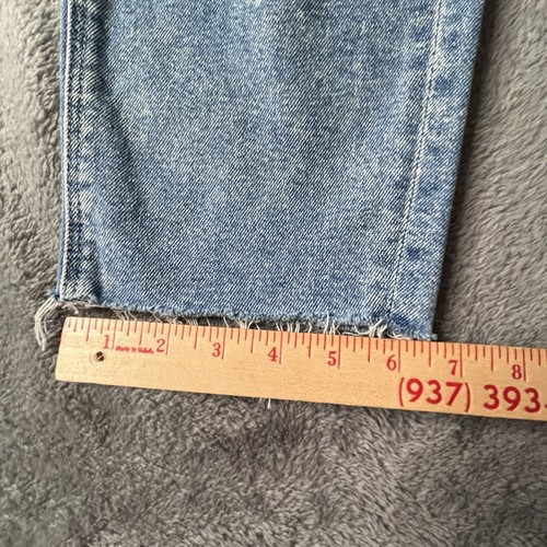 American Eagle Mom Straight Jeans 4 Short Stretch Distressed Raw Hem (3D) - Picture 8 of 16