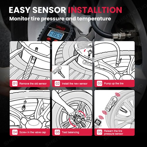 New Set of 4PCS OEM 42607-33021 TPMS Pre-programmed Tire Pressure Monitor Sensor - Bild 9 von 10