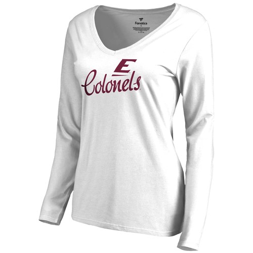 Women's White Eastern Kentucky Colonels Dora Slim Fit Long Sleeve T-Shirt - Picture 2 of 3