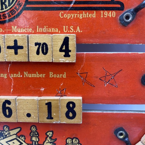 Vintage 1940 Richmond Letters Numbers Educational Junior Spelling Board No. 50 - Picture 6 of 22