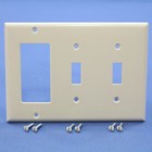 Cooper 2173LA Light Almond Toggle Switch Decorator GFCI 2-Gang Plastic Wallplate