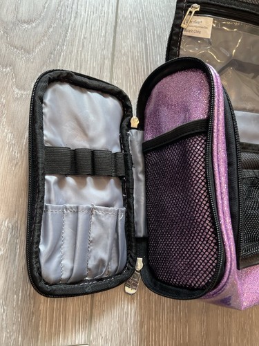 Glam'r Gear Hanging Travel Cosmetics Bag / Makeup Case Purple - Dance / Cheer - Picture 6 of 14