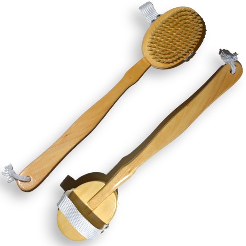2x Badebürste abnehmbarem Stiel Rückenbürste aus Holz Duschbürste Körperbürste - Bild 8 von 9