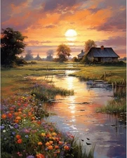 Paint by Numbers Kit for Adults Beginner, Countryside Frameless, LOP829 