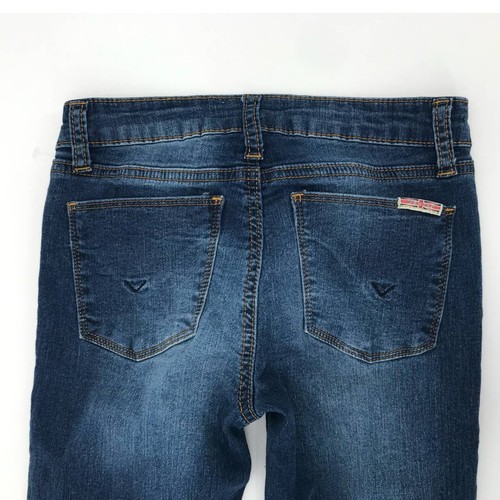 Hudson Girls Medium Wash Skinny Stretch Frayed Hem Jeans Size 14 - Picture 7 of 9