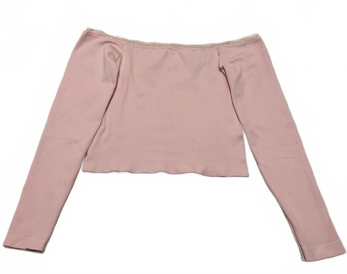 Charlotte Russe Women's Size XL Pink Off Shoulder Long Sleeve Top - Picture 7 of 11