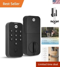 Black Suede Keypad Deadbolt Lock - Keyless Entry  Weather Resistant Design