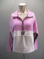 DKNY Size M Womens Multicolor Cotton Blend 1/2 Zip Activewear Logo Pull Over 118