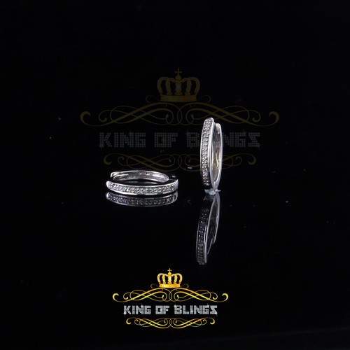 0,10ct Diamant 925 Sterling Silber Weiß Creolen Ohrstecker für Herren / Damen