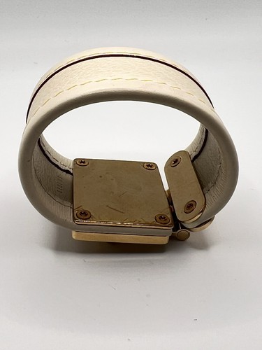 Auth Louis Vuitton 2007 Chèvre Beige Leather Suhali S-Lock Bracelet w/Dust Bag - Picture 9 of 12