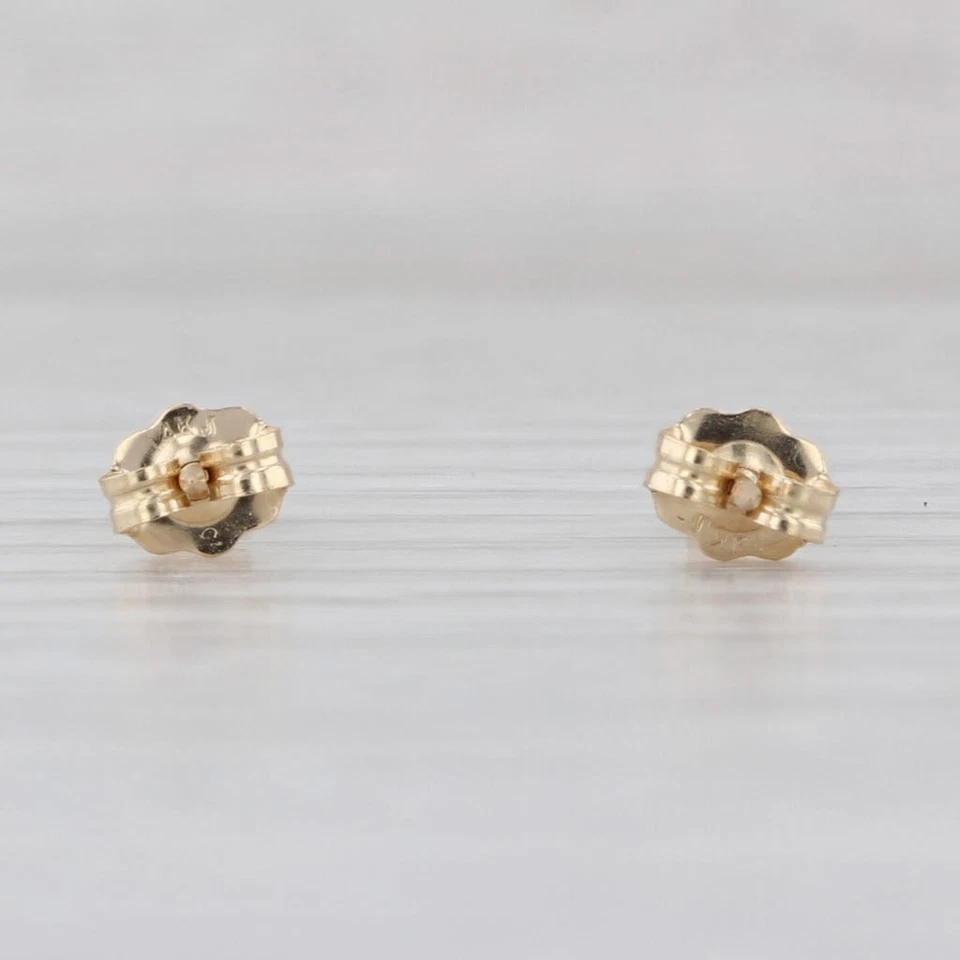 Hellgrün Glas Imitation Peridot Ohrstecker 14k Gelbgold Nieten - Bild 4 von 4