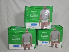 Amazon Basics Men's Protective Underwear XL 3 Packs of 16 Pairs 48 Count