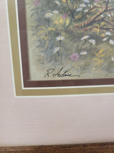 Vintage "Zwei Jungen Angeln" von R. Adair gerahmte Kunst - Bild 3 von 4